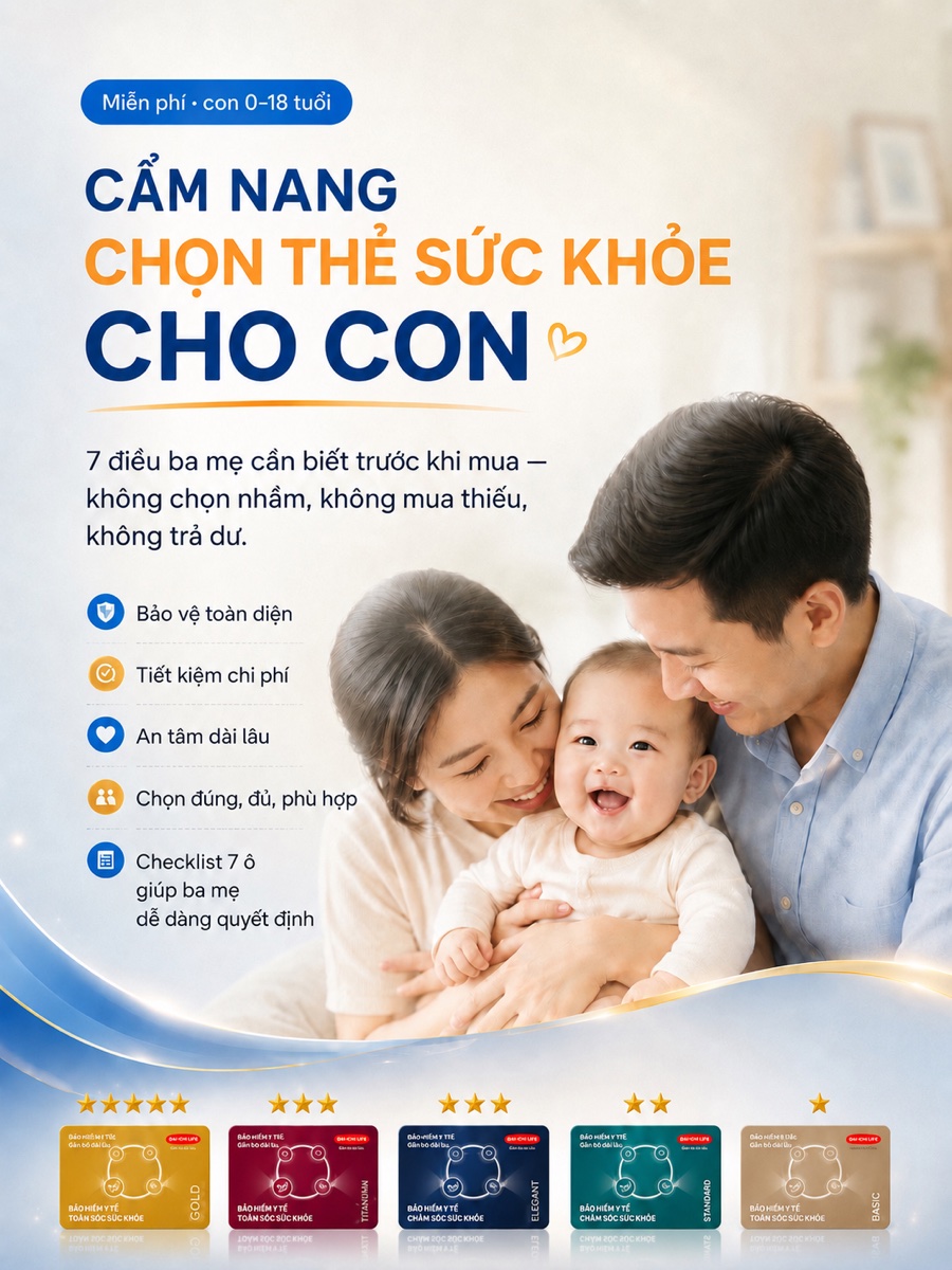 Gia đình hạnh phúc bên con — Thẻ Sức Khỏe cho con, Dai-ichi Life